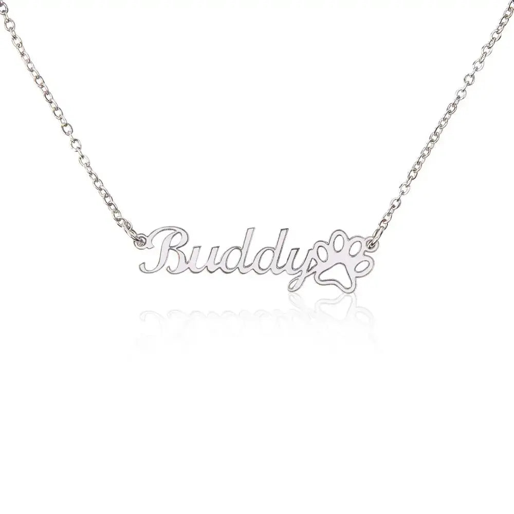 Celebrate Dog Momma Days™ any day of the year with our personalized necklace featuring your favorite pet name and a paw