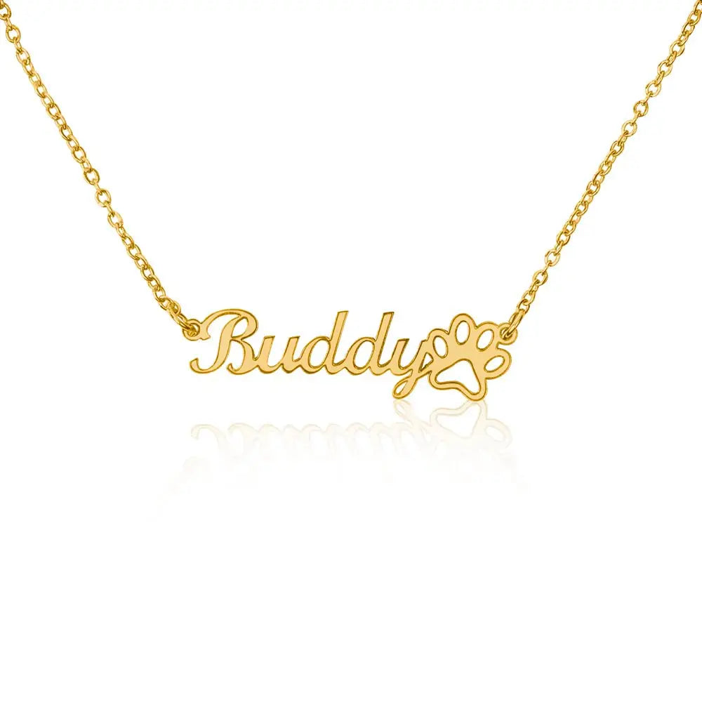 Dog Momma Days™ Personalized Necklace – Name & Paw Print