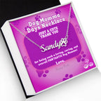 Celebrate Dog Momma Days™ any day of the year with our personalized necklace featuring your favorite pet name and a paw
