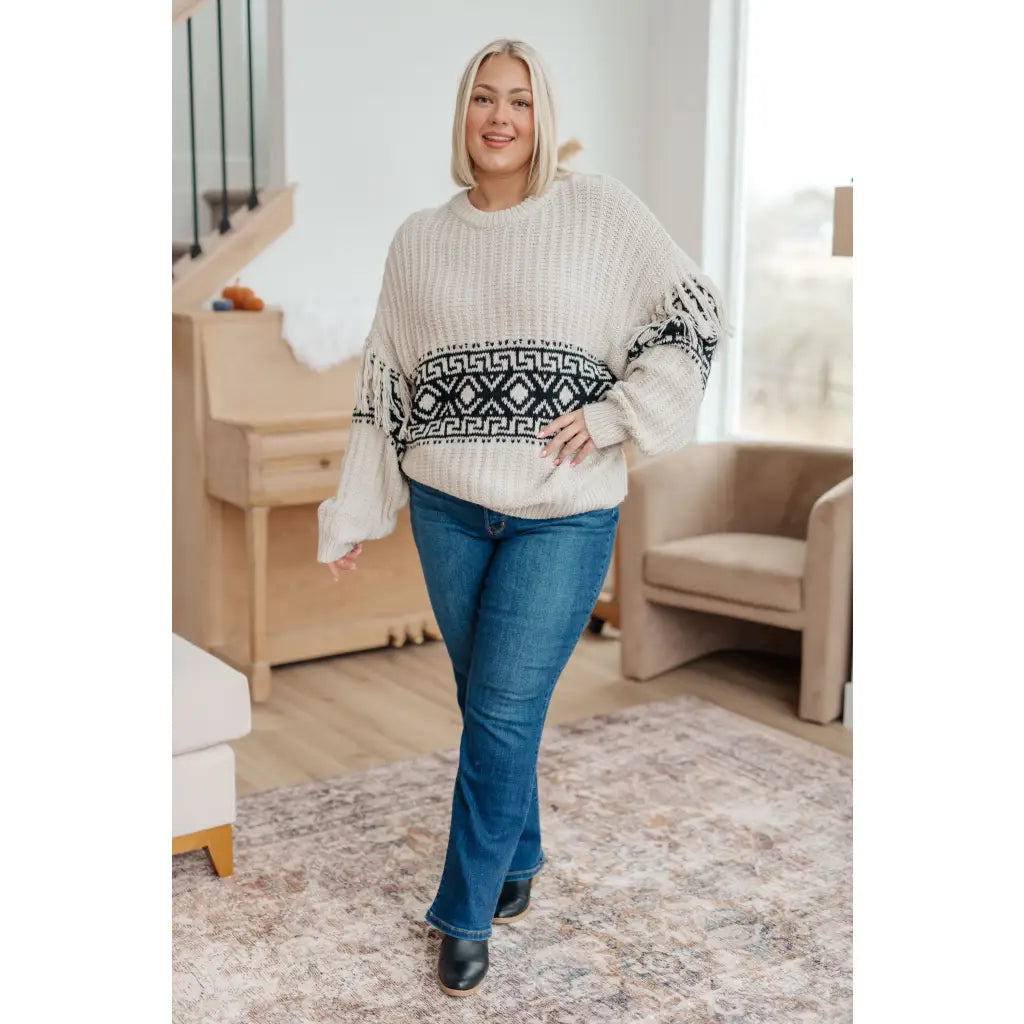 Our Don’t Waver Fringe Detail Sweater is the perfect piece to add a touch of style any outfit. Crafted from soft