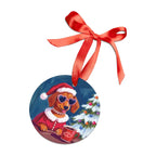 Doxie Claus Holiday Acrylic Ornament