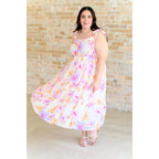 Turn heads in this dreamy floral print midi dress—adjustable straps flattering fit plus size friendly. A boutique