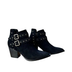 Step into timeless style with the Elsa Leather Ankle Boot in Black! Genuine suede stylish hardware and cushioned