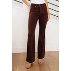Our Espresso Flares Control Top Judy Blue Jeans look as great they feel! Enjoy the garment-dyed espresso brown coloring