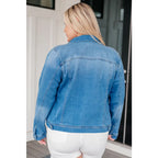 Elevate your denim game with our Every Occasion Button Up Jacket! This versatile medium wash piece features a collared