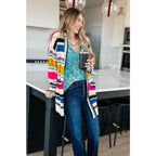 Our Felt Cute Striped Cardigan is effortlessly fashionable combining novelty mid-weight knit and bold stripes to make