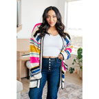 Our Felt Cute Striped Cardigan is effortlessly fashionable combining novelty mid-weight knit and bold stripes to make