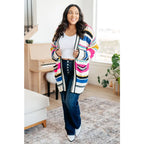 Our Felt Cute Striped Cardigan is effortlessly fashionable combining novelty mid-weight knit and bold stripes to make
