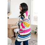 Our Felt Cute Striped Cardigan is effortlessly fashionable combining novelty mid-weight knit and bold stripes to make