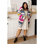 Our Felt Cute Striped Cardigan is effortlessly fashionable combining novelty mid-weight knit and bold stripes to make