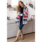 Our Felt Cute Striped Cardigan is effortlessly fashionable combining novelty mid-weight knit and bold stripes to make