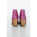 Fiera Booties in Fuchsia Pink Glitter