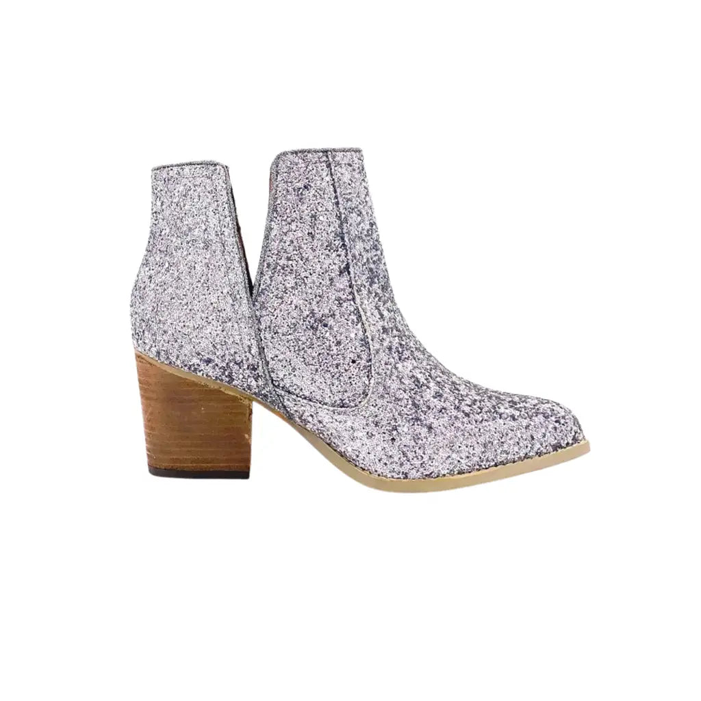 Fiera Booties in Pewter Glitter