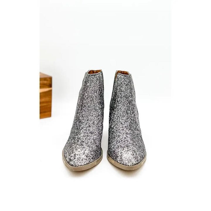 Fiera Booties in Pewter Glitter - Boots