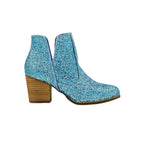 How cute are our Fiera Booties in Turquoise Blue Glitter? NOTHING quite says ’I’m here for the party’ like a pair