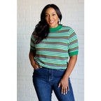 Shop our striped knit top in plus and standard sizes SM-3XL. High stretch sweater with flattering fit vibrant color