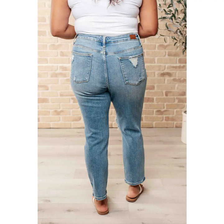 Frankie High Waist Distressed Boyfriend Judy Blue Jeans