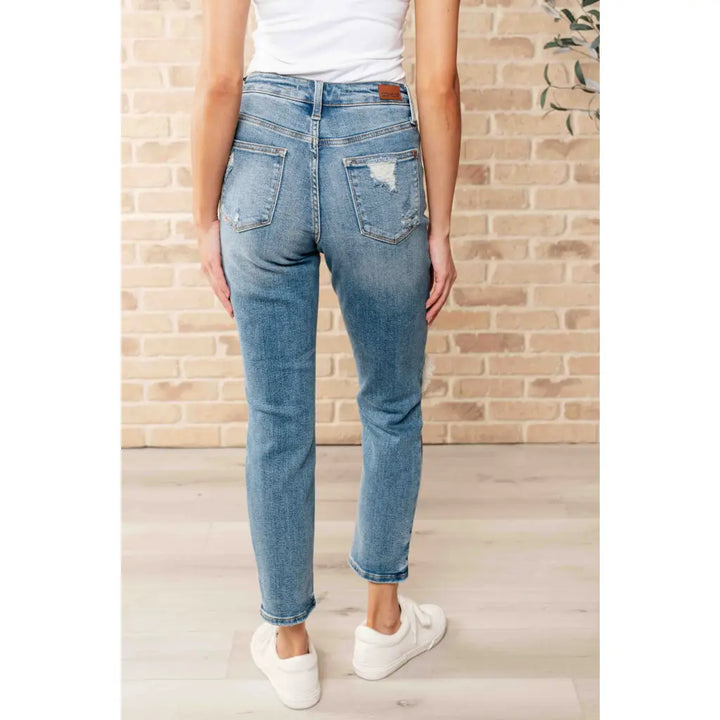 Frankie High Waist Distressed Boyfriend Judy Blue Jeans