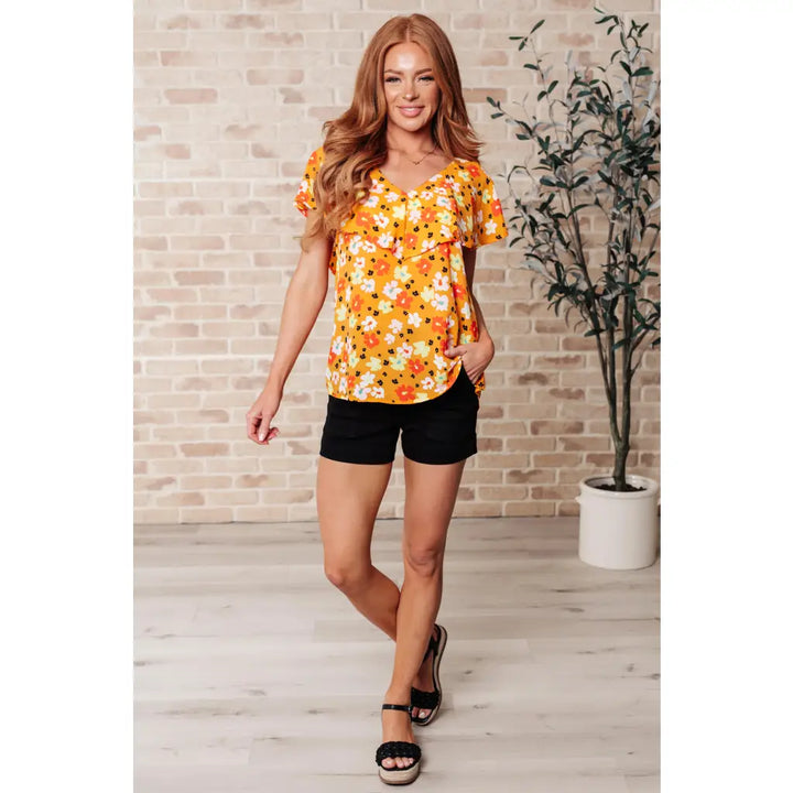 Freshly Picked Orange Floral Top – A Statement of Style