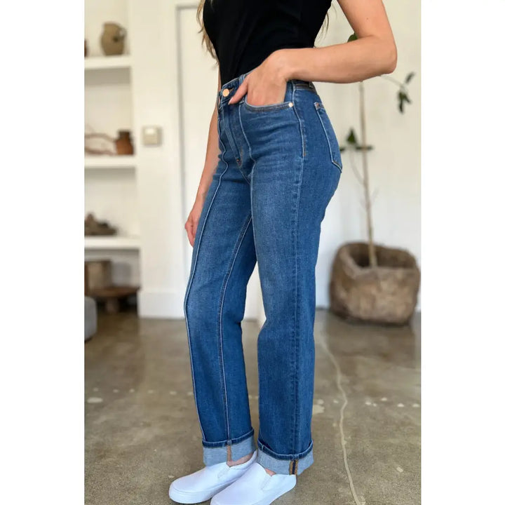 Front and Center Straight Judy Blue Jeans