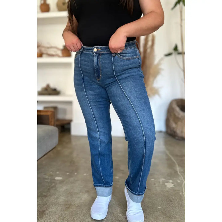 Front and Center Straight Judy Blue Jeans