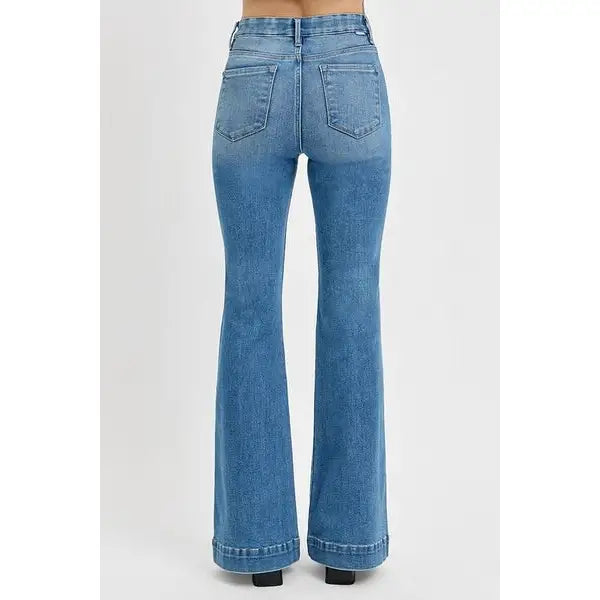 Front Patch Pocket Flare Jeans