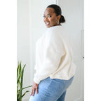 Those chilly days aren’t going anywhere anytime soon so make sure to stay cozy in our Fuzzy Cuddles Off White Sweater!