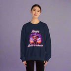 Halloween mini dachshund sweatshirt featuring Roxy Roo in a witch hat. Cozy playful plus size friendly. Available 9