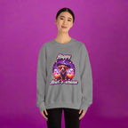 Halloween mini dachshund sweatshirt featuring Roxy Roo in a witch hat. Cozy playful plus size friendly. Available 9