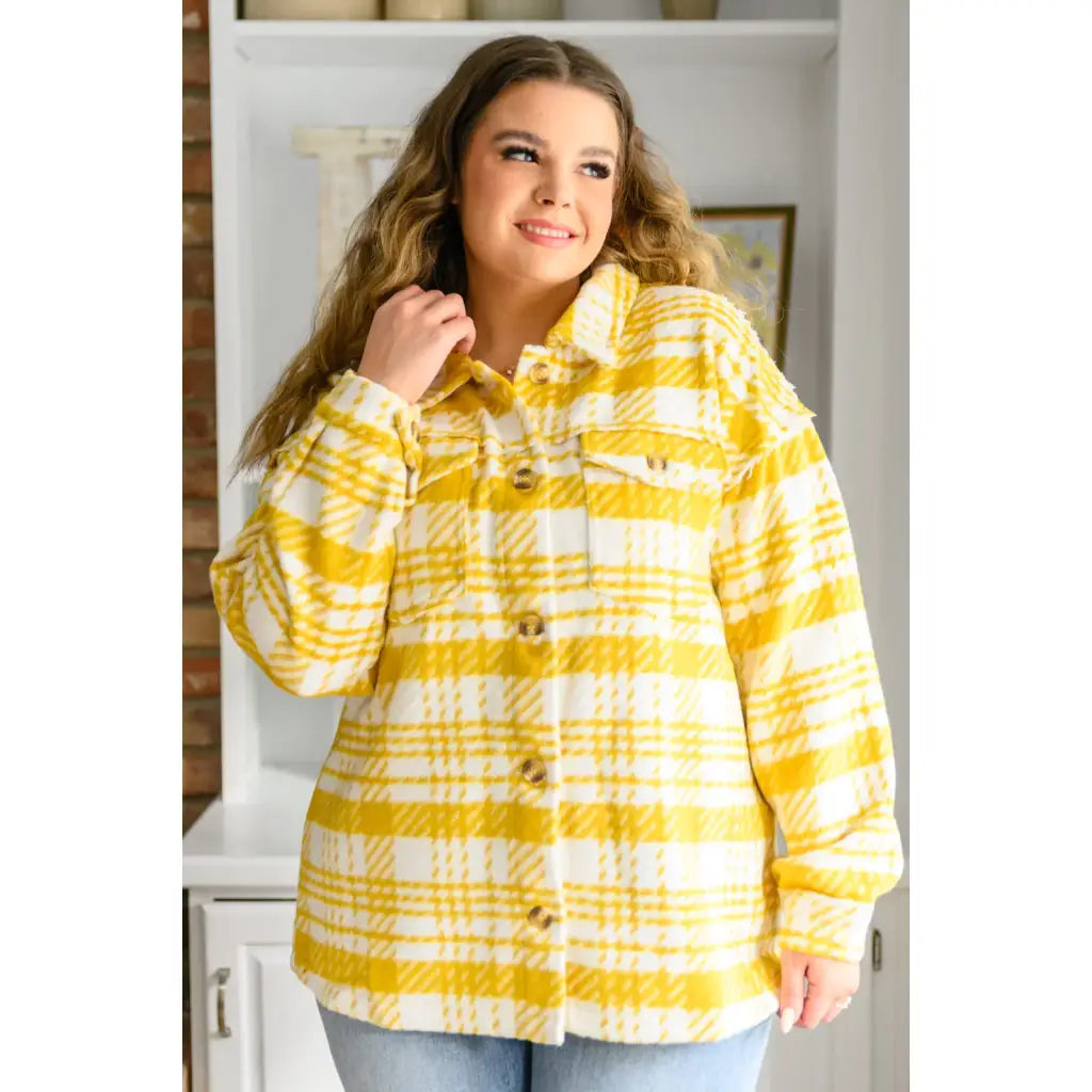 Pieces like our Hard To Miss Shacket In Mustard are hard to come by so make sure snag it while you can! Made