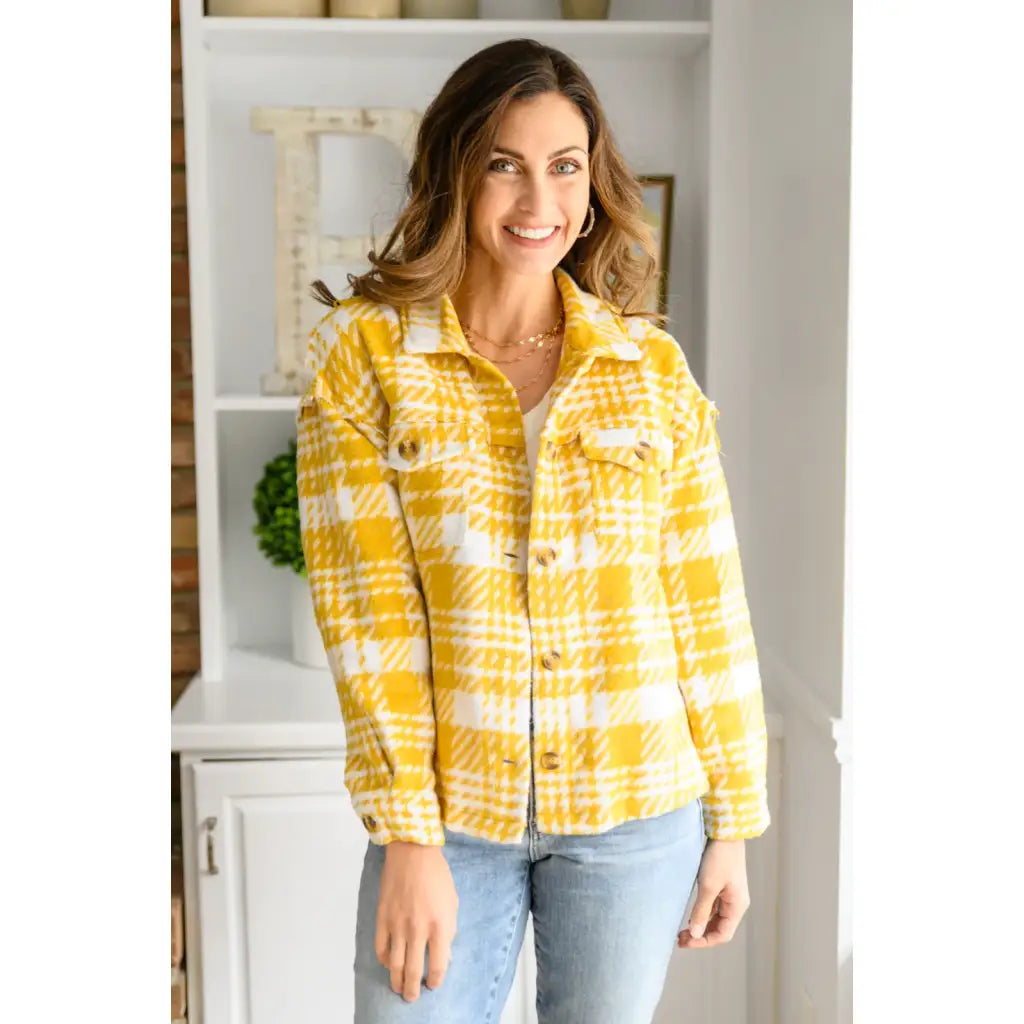 Pieces like our Hard To Miss Shacket In Mustard are hard to come by so make sure snag it while you can! Made