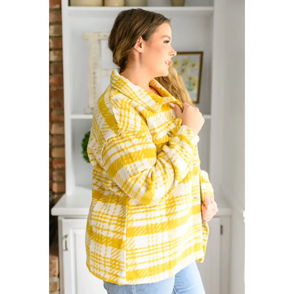 Pieces like our Hard To Miss Shacket In Mustard are hard to come by so make sure snag it while you can! Made