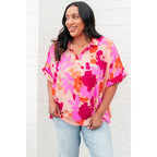 Unleash your inner cosmic queen with our Hazy Cosmic Jive Relaxed Blouse. Made luxurious poly satin this blouse