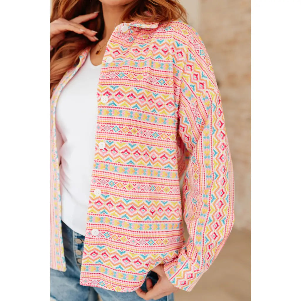 Put a geometric spin on your casual wardrobe with our Imagine When Corduroy Button Down shirt. This wearable work