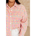 Put a geometric spin on your casual wardrobe with our Imagine When Corduroy Button Down shirt. This wearable work