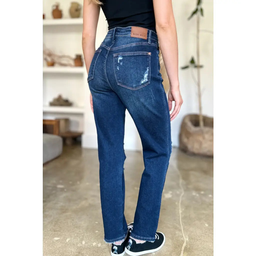 Our It’s Heavy Distressed Rigid Magic Judy Blue Jeans are crafted from durable denim with a hint of magic! These jeans