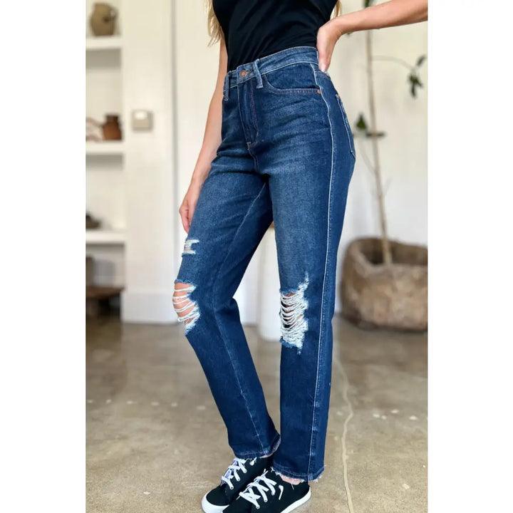 It’s Heavy Distressed Rigid Magic Judy Blue Jeans