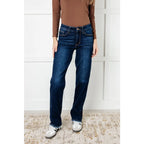 Our Jamie Lynn Mid Rise Judy Blue Jeans will elevate your casual look their dark wash and mostly non-distressed design.