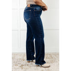 Our Jamie Lynn Mid Rise Judy Blue Jeans will elevate your casual look their dark wash and mostly non-distressed design.