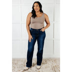 Our Jamie Lynn Mid Rise Judy Blue Jeans will elevate your casual look their dark wash and mostly non-distressed design.