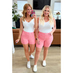 Get ready to rock these Jenna High Rise Control Top Cuffed Shorts in Pink from Judy Blue! Elevate your style