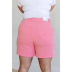 Get ready to rock these Jenna High Rise Control Top Cuffed Shorts in Pink from Judy Blue! Elevate your style
