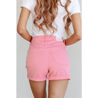 Get ready to rock these Jenna High Rise Control Top Cuffed Shorts in Pink from Judy Blue! Elevate your style