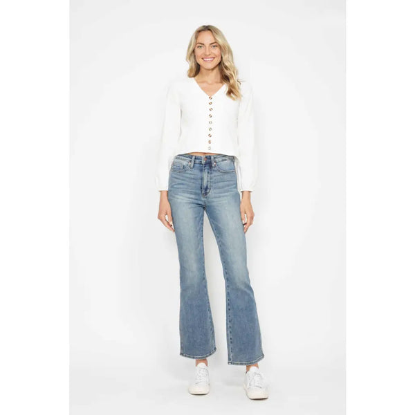 Judy Blue Tummy Control Back Embroidered Pocketed Bootcut