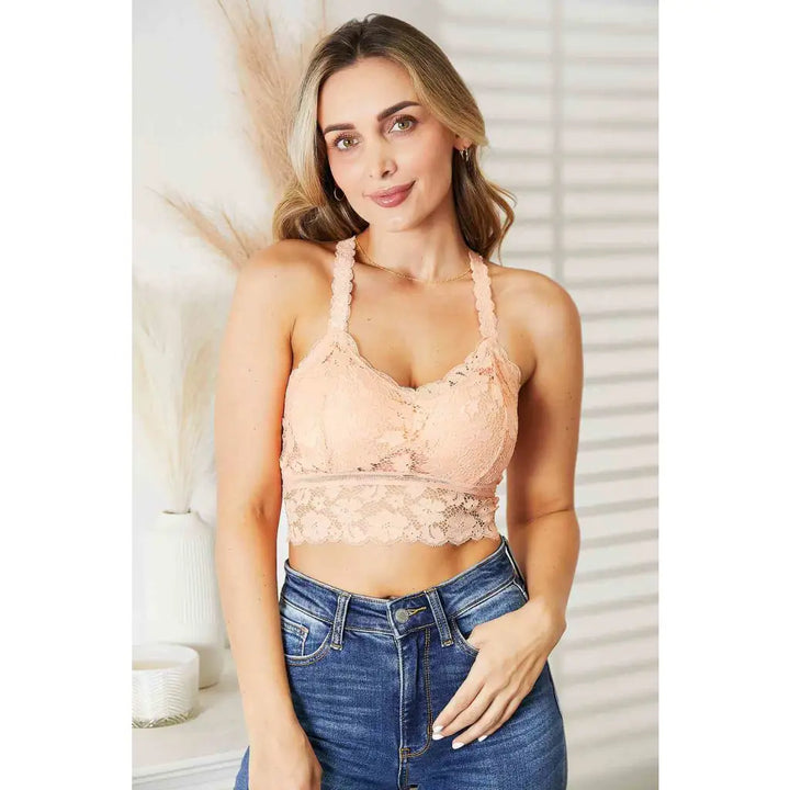 Juliette Deluxe Lace Bralette in Light Apricot - S/M