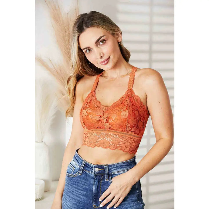 Juliette Deluxe Lace Bralette in Rust