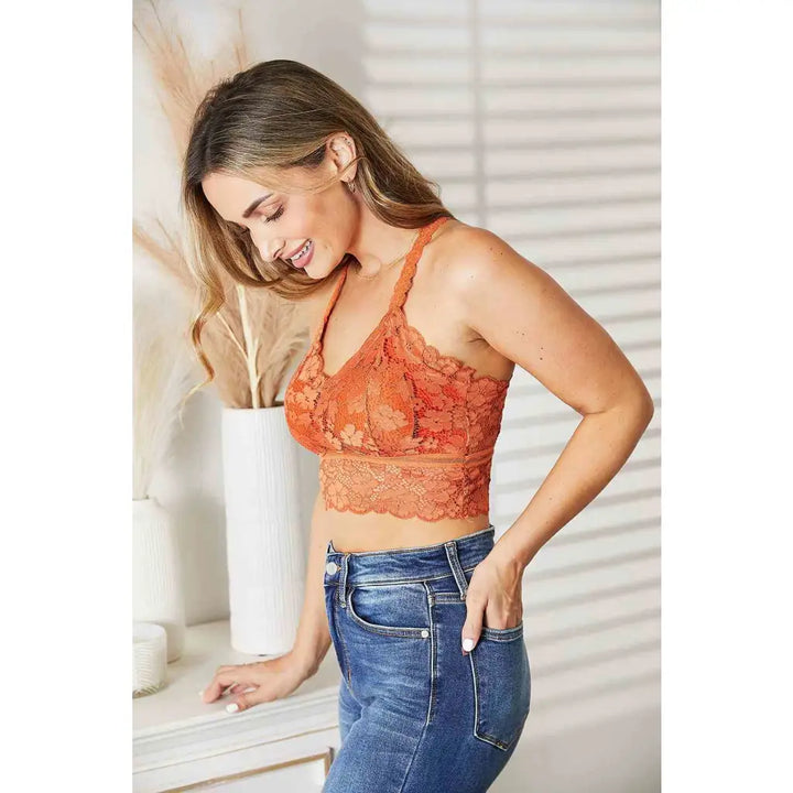 Juliette Deluxe Lace Bralette in Rust