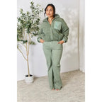 This cozy and chic jacket is a must-have for the colder months featuring soft luxurious sage sherpa fabric