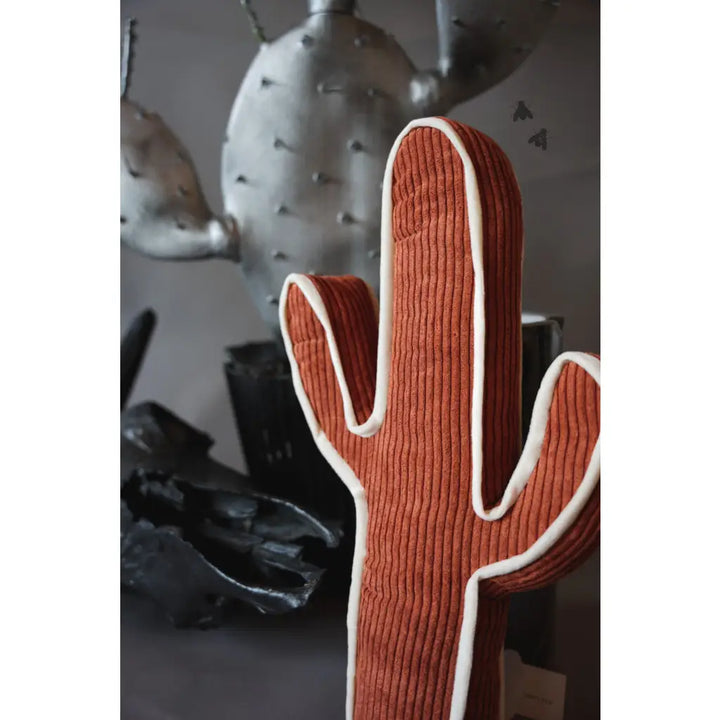 Kick A Cactus Corduroy Throw Pillow - CACTUS SHAPED PILLOW