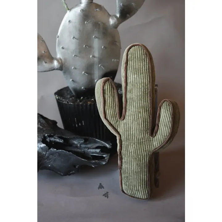 Kick A Cactus Corduroy Throw Pillow - CACTUS SHAPED PILLOW